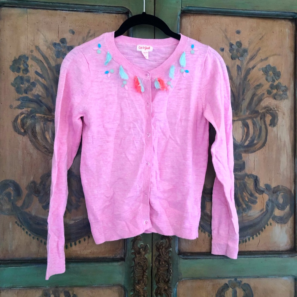 Girls pink cardigan